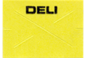 Yellow/Black DELI Label for the 18-6 Labeler comes with security cross cuts.